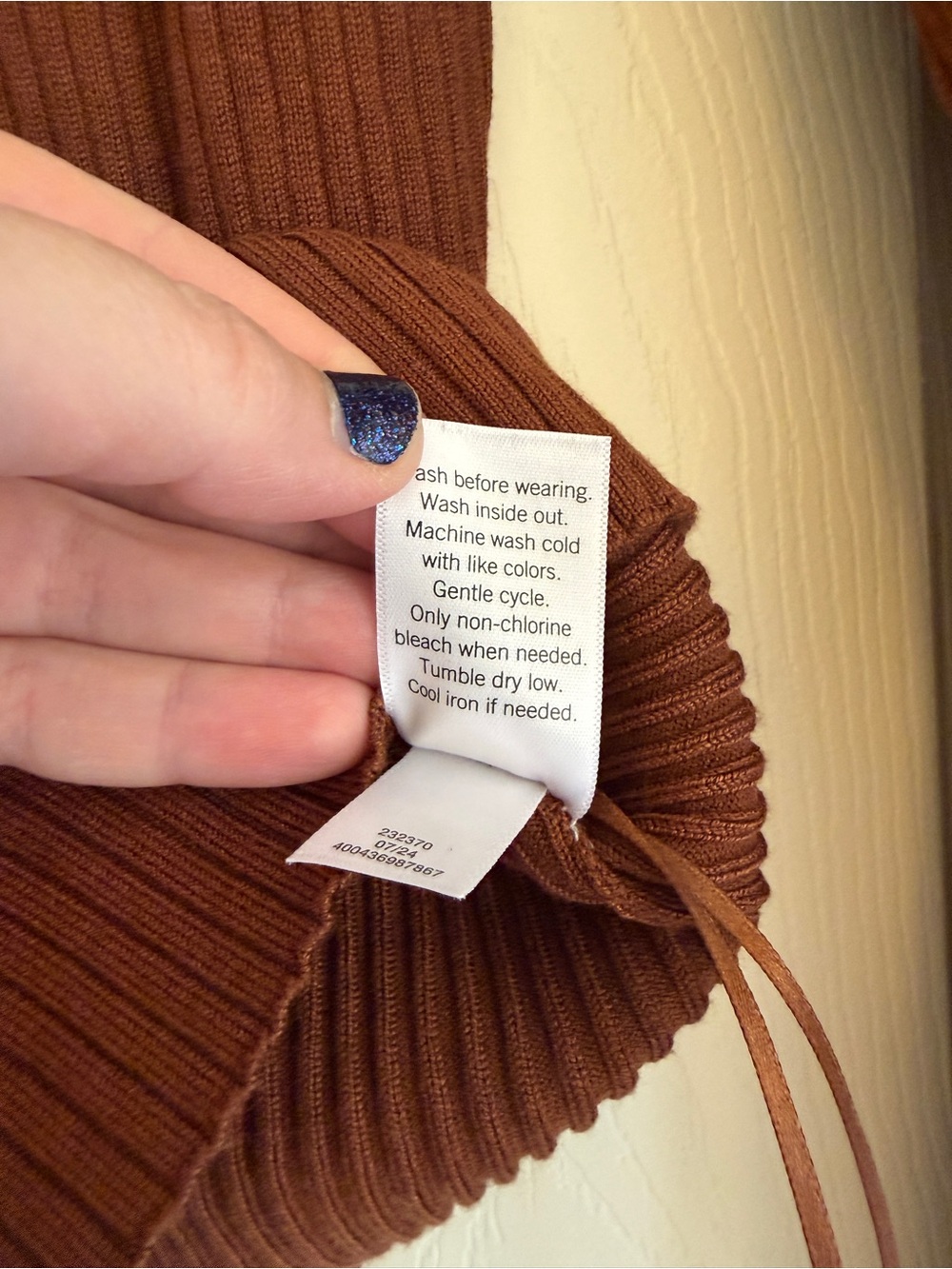 Nine West Rust/brown Ribbed Button-Front Collared Top - Picture 4 of 8